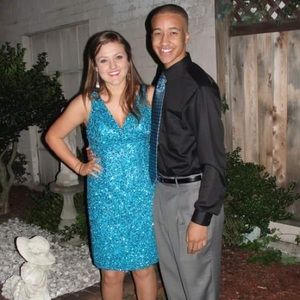 Sequin Scalia short prom dress